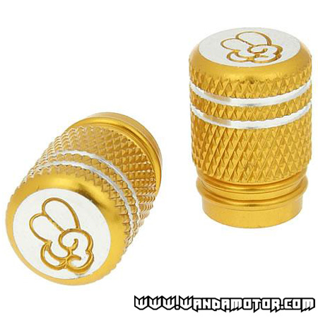 Valve cap set Peace gold