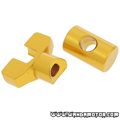 Rear brake adjuster set M6 gold