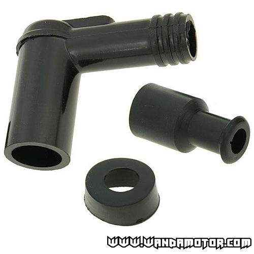 Spark plug cap black 90°