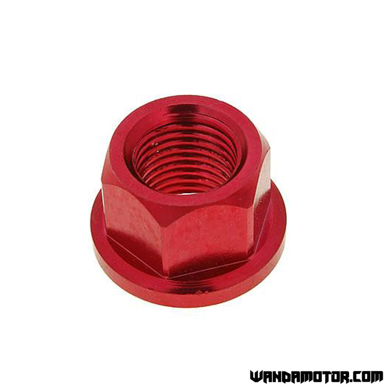 Front wheel axle nut red M12x1.75