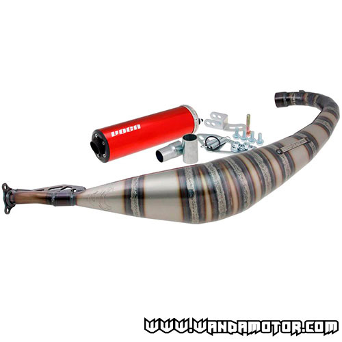 Exhaust system Voca Rookie 50/70cc Derbi Senda red