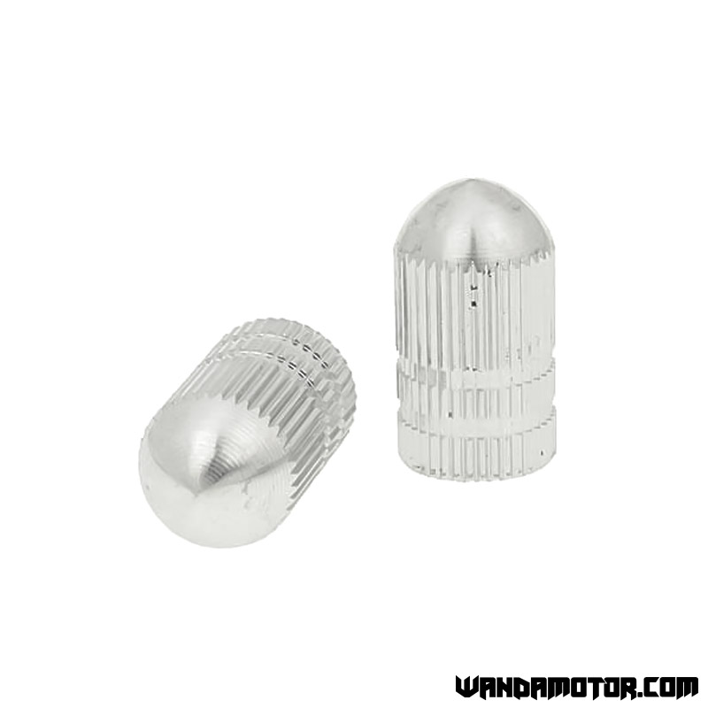 Valve cap set  Easy-grip Bullet silver