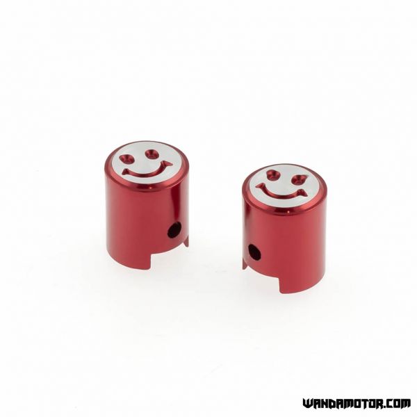 Valve cap pair Smile red-2