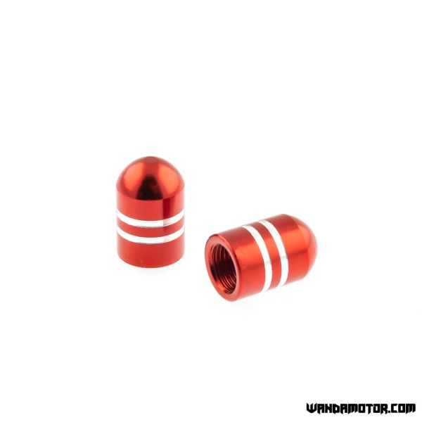 Valve cap set Stripes red