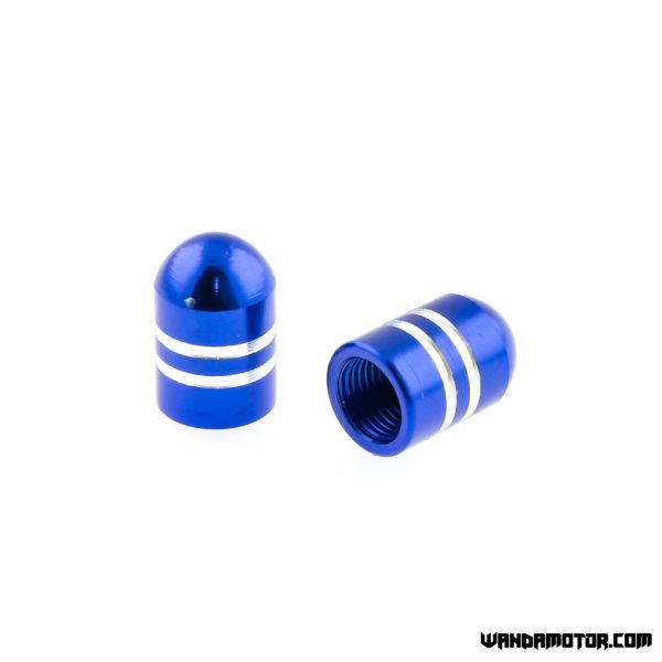 Valve cap set Stripes blue