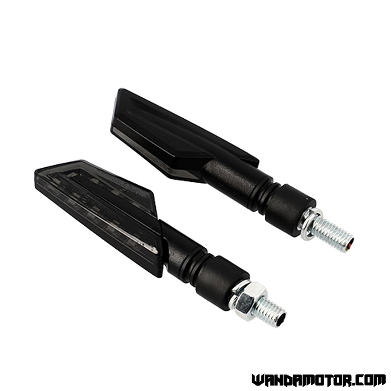 Blinker LED pair black smoke 91 x 24 mm M8