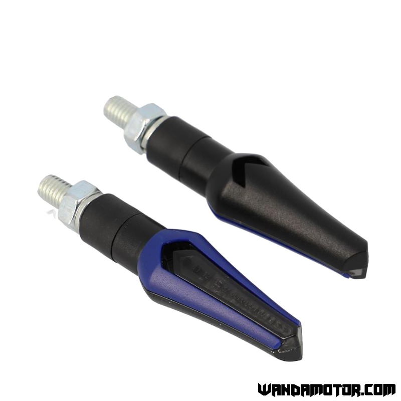 Blinker pair LED matte black/blue/smoke 72 x 22 mm