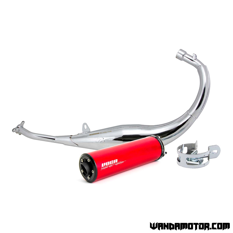 Exhaust Voca Chromed 50/70cc Derbi Senda red