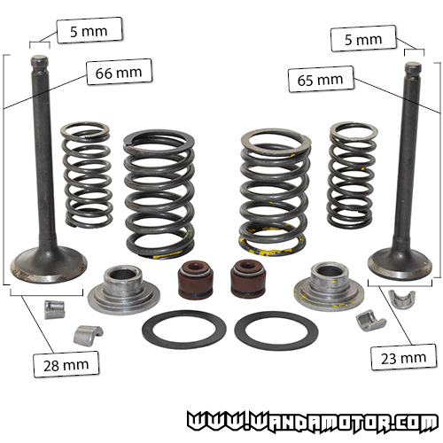 Valve kit 23/28mm / 125cc