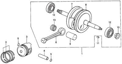 Crankshaft, piston