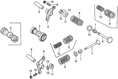 Camshaft, valves